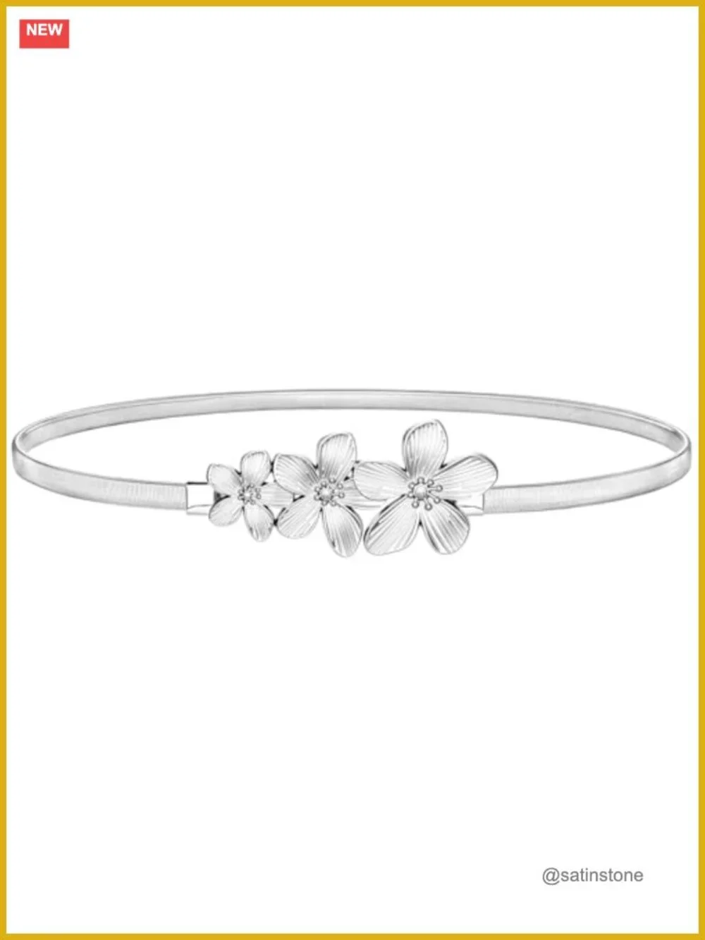 VONMELLI Skinny Metal Cinch Belt for Dresses Stretch Thin Waist Belt Women